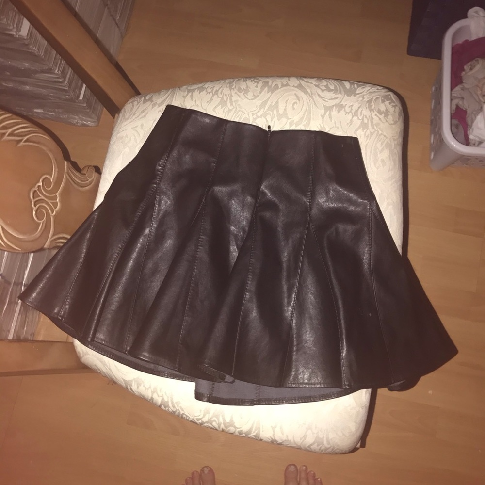 Black leather skirt